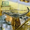 Egyptian Crystal Gold Base Serving Bowl - Elegant Dishware