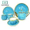 bone china 24 pcs spiral tea set in hand painted pattren 0 in Pakistan - Home Solutions