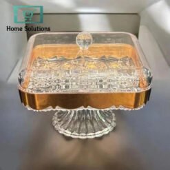 Elegant Crystal Dry Fruit Server with Gold Accents – Premium Snack & Treat Dish (Small)