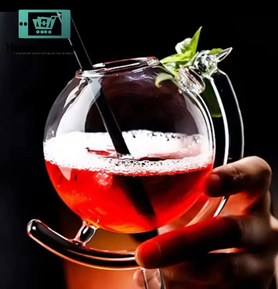 Creative Earth Globe Shape Cocktail Glass 330ml With Sleek Glass Straw 4 Creative Earth Globe Shape Cocktail Glass 330ml With Sleek Glass Straw TABLEWARE