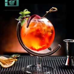 Creative Earth Globe Shape Cocktail Glass 330ml With Sleek Glass Straw 10 Creative Earth Globe Shape Cocktail Glass 330ml With Sleek Glass Straw TABLEWARE