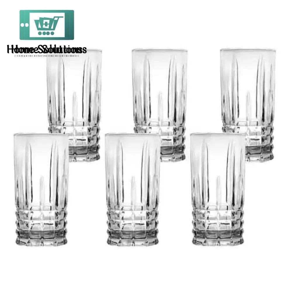 Crystal Cut Highball Glasses For Drink Serving 5 Crystal Cut Highball Glasses For Drink Serving TABLEWARE