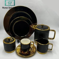 Alternative view of Colourful 24-Piece Tea Set – Elegant Multicolor Cups & Saucers for Stylish Serving