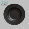 danny home black ceramic soup plate deep dish with speckled finish for elegant dining 737 - Home Solutions