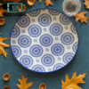 Danny Home Ceramic Dinner Plate – Blue Mandala Pattern for Stylish Dining