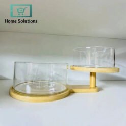 Alternative view of 2-Tier Modern Fruit Bowl with Wooden Stand – Stylish Countertop Organizer