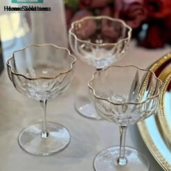 Flower Bud Real Crystal Martini & Cocktail Stem Glass - Set of 6