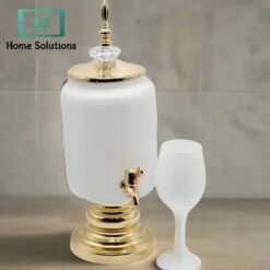 Glass Beverage Dispenser Set with 6 Glasses – 3 Ltr 7 PCS