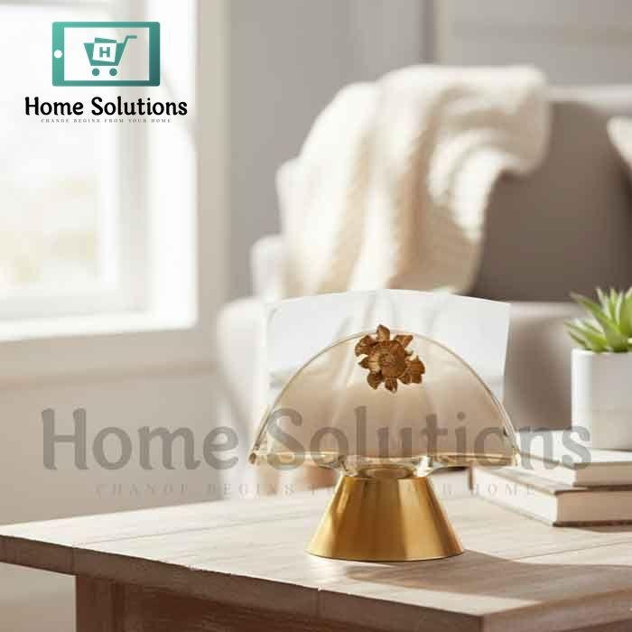 Handmade Turkish Glass Tissue Holder withSolid Brass Base - 2 Sizes 5 Handmade Turkish Glass Tissue Holder withSolid Brass Base - 2 Sizes - Image 3