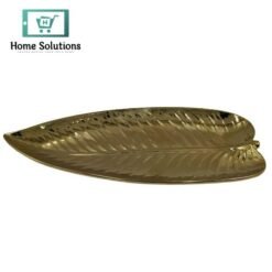 Leaf-Shaped Ceramic Tray 16-Inch – Elegant White Serving Plate