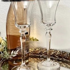 MIKASA Crystal Gold Rim Austria Stemmed Wine Glass - Set of 6