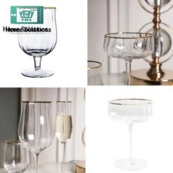 NUPTIO Low Stem Crystal Cocktail & Drink Serving Glass - 320ml - Set of 6 6 NUPTIO Low Stem Crystal Cocktail & Drink Serving Glass - 320ml - Set of 6