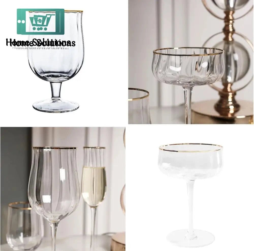 NUPTIO Low Stem Crystal Cocktail & Drink Serving Glass - 320ml - Set of 6 4 NUPTIO Low Stem Crystal Cocktail & Drink Serving Glass - 320ml - Set of 6