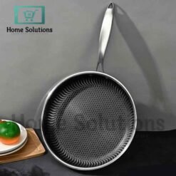 HoneyComb Frypan with Lid - Non-Stick Stainless Steel