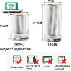 ROSSEL Crystal Self Linning Easy Grip Drink Glass Set of 6