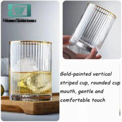 ROSSEL Crystal Self Linning Easy Grip Drink Glass Set of 6 Tumbler