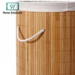 round helix folding bamboo laundry hamper 2 in Pakistan - Home Solutions