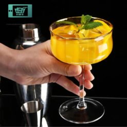 ROXBURGH Real Crystal Martini Glass with Gold Rim & Long Stem - 10oz - Set of 6 TABLEWARE