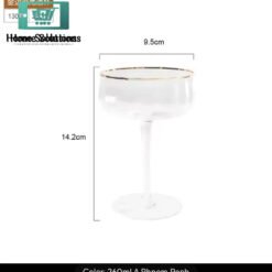 ROXBURGH Real Crystal Martini Glass with Gold Rim & Long Stem - 10oz - Set of 6 TABLEWARE