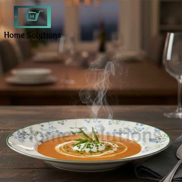 Elegant Green & Blue Floral Fine Porcelain Plates | Side 8.5" & Soup 8" 5 Elegant Green & Blue Floral Fine Porcelain Plates | Side 8.5" & Soup 8" - Image 3