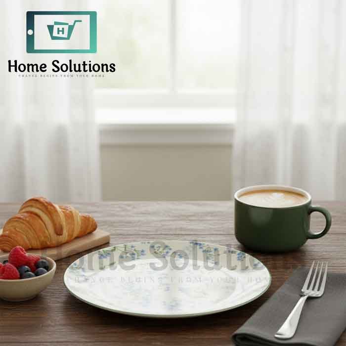 Elegant Green & Blue Floral Fine Porcelain Plates | Side 8.5" & Soup 8" 7 Elegant Green & Blue Floral Fine Porcelain Plates | Side 8.5" & Soup 8" - Image 5