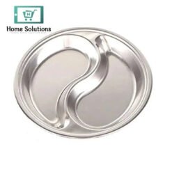 Stainless Steel Sauce Plate – 2 Partition 14cm Silver Finish