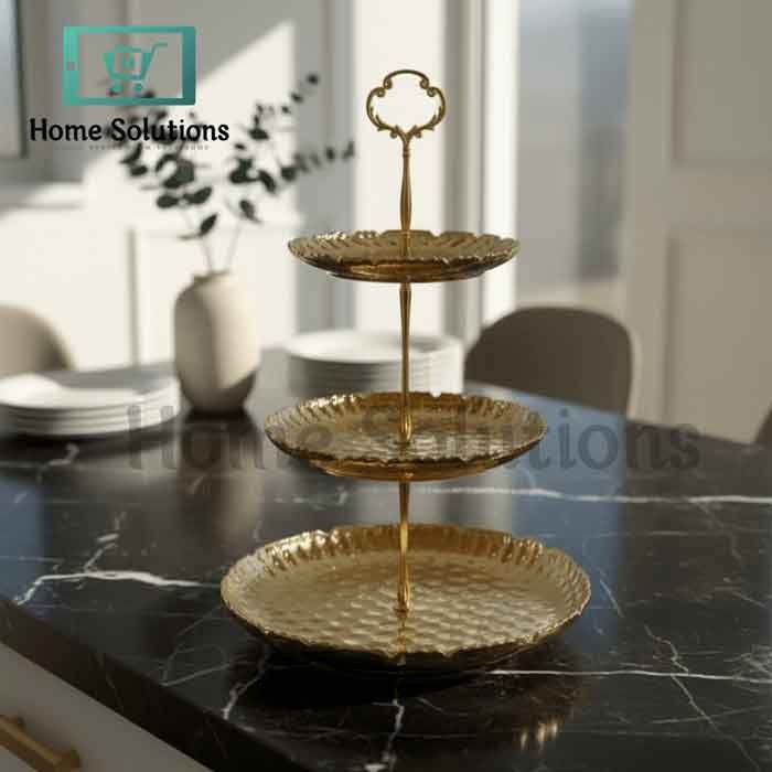 Elegant Gold 3-Tier Serving Tray - Dessert & Snack Stand 3 Elegant Gold 3-Tier Serving Tray - Dessert & Snack Stand