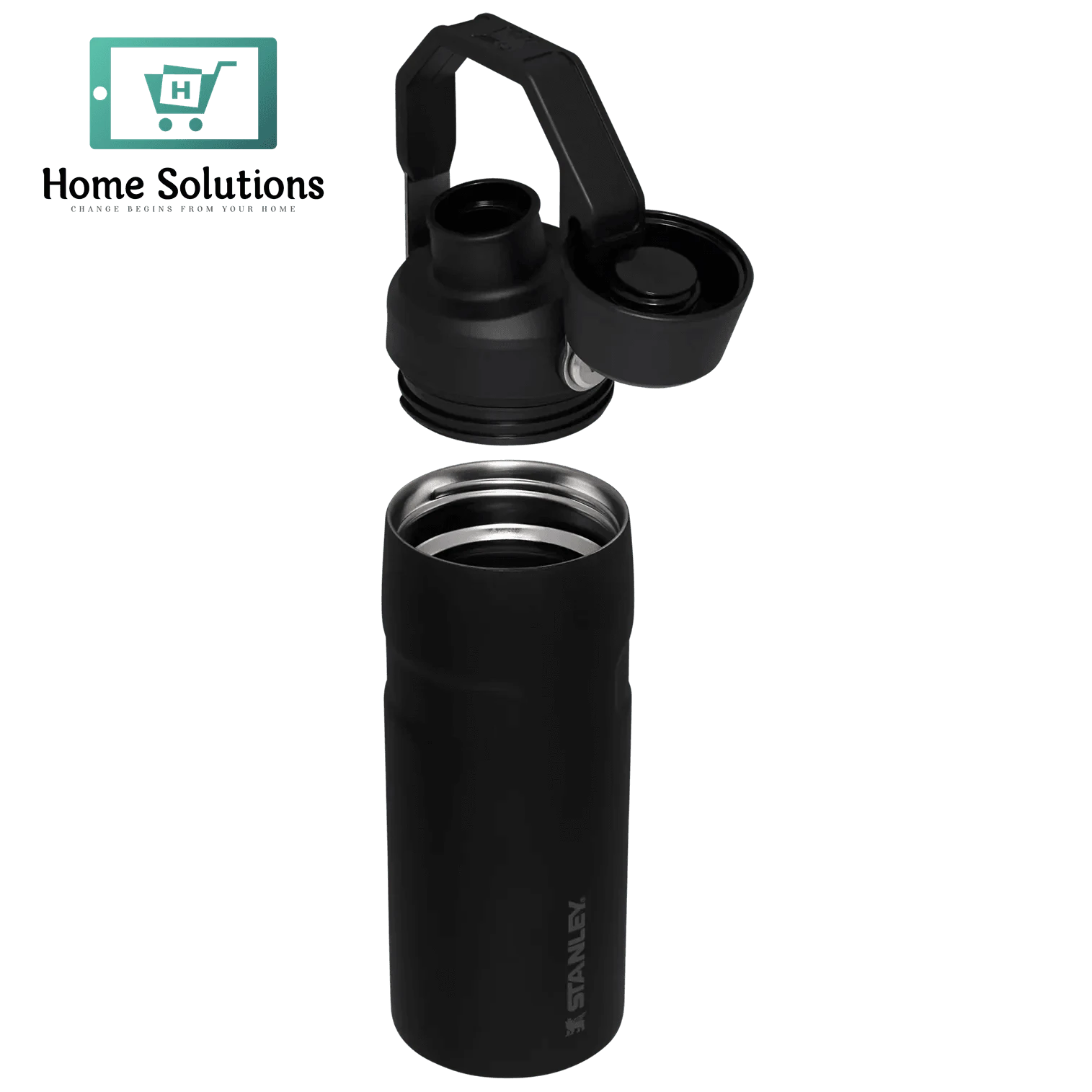IceFlow™ Bottle with Fast Flow Lid | 16 OZ | Black 5 IceFlow™ Bottle with Fast Flow Lid | 16 OZ | Black - Image 3