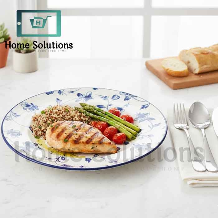 Elegant Blue Floral Fine Porcelain Dinner Plate - 10.5" 5 Elegant Blue Floral Fine Porcelain Dinner Plate - 10.5" - Image 3