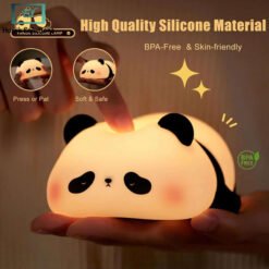 Alternative view of Adorable Panda LED Night Light Rechargeable Soft Silicone Lamp