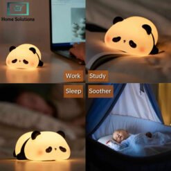 Adorable Panda LED Night Light Rechargeable Soft Silicone Lamp 3 - Home Solutions