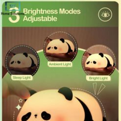 Adorable Panda LED Night Light Rechargeable Soft Silicone Lamp 4 - Home Solutions