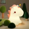 Adorable Unicorn LED Night Light Rechargeable Soft Silicone Lamp