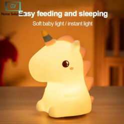 Alternative view of Adorable Unicorn LED Night Light Rechargeable Soft Silicone Lamp