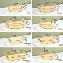 Amber Gold Glass Baking Dish Microwavable Heat Resistant 6 - Home Solutions