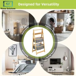 Bamboo A Frame Laundry Hamper with Shelf 10 - Home Solutions