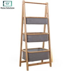 Bamboo A Frame Laundry Hamper with Shelf 4 - Home Solutions