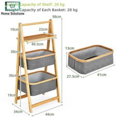 Bamboo A Frame Laundry Hamper with Shelf 8 - Home Solutions