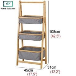 Bamboo A Frame Laundry Hamper with Shelf9 - Home Solutions