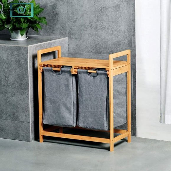 Bamboo Laundry Basket Dual Compartment 4 Bamboo Laundry Basket Dual Compartment - Image 2
