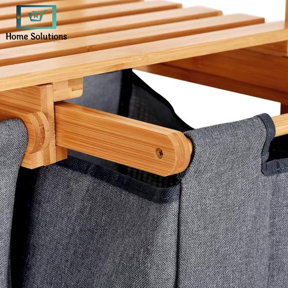 Bamboo Laundry Basket Dual Compartment 6 Bamboo Laundry Basket Dual Compartment - Image 4