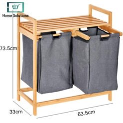 Bamboo Laundry Basket Dual Compartment 13 Bamboo Dual Compartment Laundry Basket 6 - Home Solutions