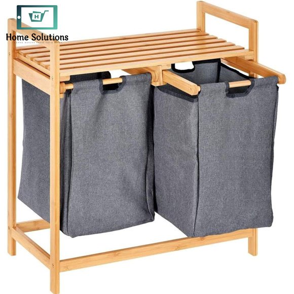 Bamboo Laundry Basket Dual Compartment 3 Bamboo Laundry Basket Dual Compartment