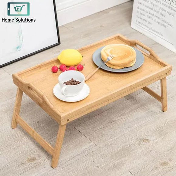 Bamboo Folding Serving Tray - Multipurpose Foldable Bed & Breakfast Table 4 Bamboo Folding Serving Tray - Multipurpose Foldable Bed & Breakfast Table - Image 2
