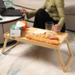 Bamboo Folding Serving Tray - Multipurpose Foldable Bed & Breakfast Table