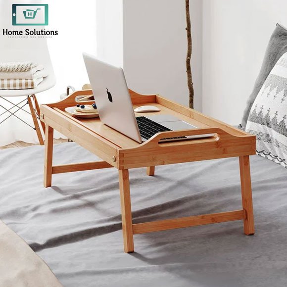 Bamboo Folding Serving Tray - Multipurpose Foldable Bed & Breakfast Table 6 Bamboo Folding Serving Tray - Multipurpose Foldable Bed & Breakfast Table - Image 4