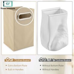 Bamboo Laundry Basket and Cabinet with 3 Tier Storage Shelves 7 - Home Solutions