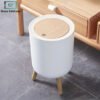 Click Lid Large Trash Can with Non Slip Base High Foot Garbage Bin