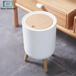 Click Lid Large Trash Can with Non Slip Base High Foot Garbage Bin