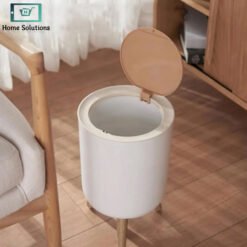 Click Lid Large Trash Can with Non Slip Base High Foot Garbage Bin 3 - Home Solutions
